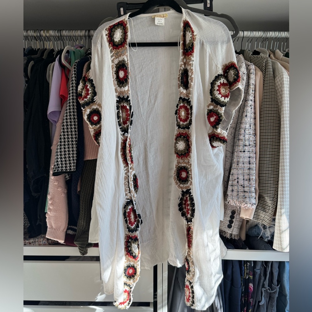 Sweet Magnolia White Crochet Kimono